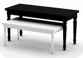 tavolini bassi in stile vecchia cucina incastrabili laccati bianco e nero