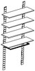 scaffale con 4 piani e barra appenderia a sbalzo