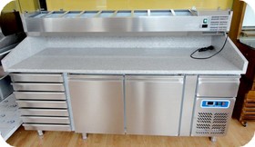 occasione banco per pizzaioli con cassettiera e frigo per ingredienti AT0021