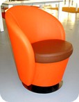 poltrona con base metallo girevole e rivestimento ecopelle ATSAM0915