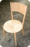 sedia in faggio verniciata naturale con sedile tondo con paglia ATSAM1576