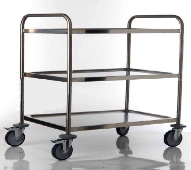 carrello acciaio inox smontabile o saldato 3 piani con maniglioni