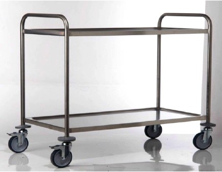 carrello acciaio inox 2 ripiano smontabile