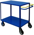 carrello in lamiera spessore 2 mm con 2 piani e maniglione con freno