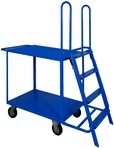 carrello per magazzino officina con 2 piani e scaletta