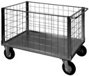 carrelli zincati con 4 sponde basse in rete grigliata