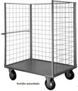 carrello zincato con pianale e 3 sponde alte a griglia