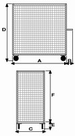disegno dimensioni carrelli alta portata con sponde