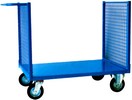 carrello pianale in lamiera con 2 sponde in rete