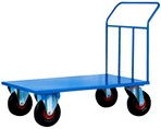 carrelli con pianale lamiera 2 mm e ruote pneumatiche per grandi portate
