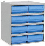 scaffale lamiera con8 cassette plastica prof cm 40 per furgoni ATFPK904004