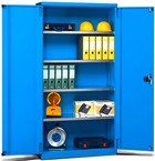 armadio metallico con 4 piani e antine battenti con serratura per officina 1
