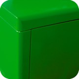 spigolo armadietto componibile con bordi arrotondati in verde
