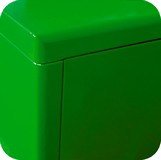 spigolo armadietto componibile con bordi arrotondati in verde