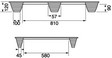 pedana in legno pressato 6 piedi 120x80 ATF86 sezioni