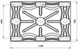 disegno pallet legno pressato per container cm 76x114