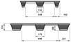 disegno pallet legno pressato per container cm 76x114 sezione