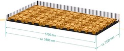15 pallets per container da m 6 20'