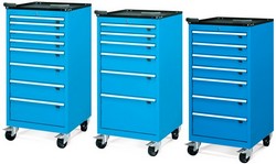 presentazione cassettiere su  ruote cm 58x82x120 h