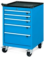armadietto su ruote con 5 cassetti estrazione semplice per utensili officina AT5600104