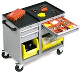 blocco 2 mobili su ruote con cassetti porta utensili e a giorno ATFCBH440S101