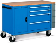 mobile metallico su ruote con ruote per officina con piano legno ATFCHB6300104