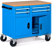 carrelli per officina con mobiletti con antine e cassetti piano top in legno ATFCBH4200304