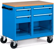 carrello porta utensili con cassetti e piani top in legno ATFCBH4200204