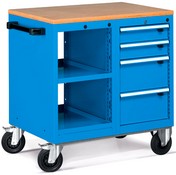 mobile con ruote per officina con cassettiera porta utensili e a giorno con top legno ATFCBH3200404