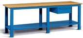 banchi da lavoro per elettrotecnici con piano legno cm 250 e 1 cassetto 40