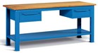 banchi lavoro con 2 cassetti singoli cm 200 e piano legno 27