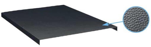 copertura piano legno con ripiano acciaio rivestito gomma