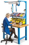 postazione lavoro con illuminazione e cassette minuteria ATFBIA528S1