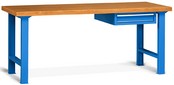 bancone lavoro cm 200x75 con cassetto lamiera e piano legno ATFBIA47004