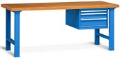 banconi da lavoro con cassettiera pensile e piano legno ATFBIA47010