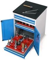 armadietto con porte battenti 4 cassetti e telai porta boccole ATFAE3040S150