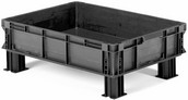 contenitore in plastica nera conduttiva con piedi FPA8752AD