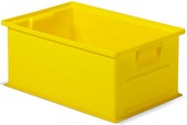cassetta in plastica gialla con maniglie sovrapponibile per industria