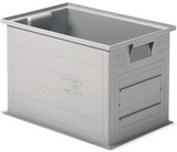 contenitore plastico rettangolare alto con manici colore grigio