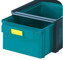 cassetto impilabile in plastica verde per strutture componibili