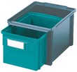 cassettiere sovrapponibili in plastica verde per minuteria
