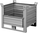 container lamiera per stoccaggio merci e semilavorati accatastabile con spondina ribaltabile 4
