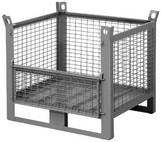 contenitore pallet con fianchi griglia rete e spondina ribaltabile c