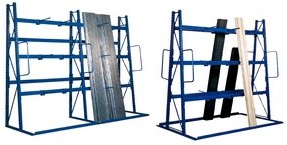 rastrelliere per barre e profili metallo o cornici legno in verticale