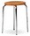 sgabello basso in cromo e legno per officine AT1733