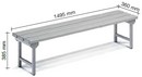panca per armadi spogliatoi industria cm 150