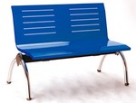 panca su trave in lamiera forata colore blu per sale attesa lettura scuole sonferenza ATIRON2P